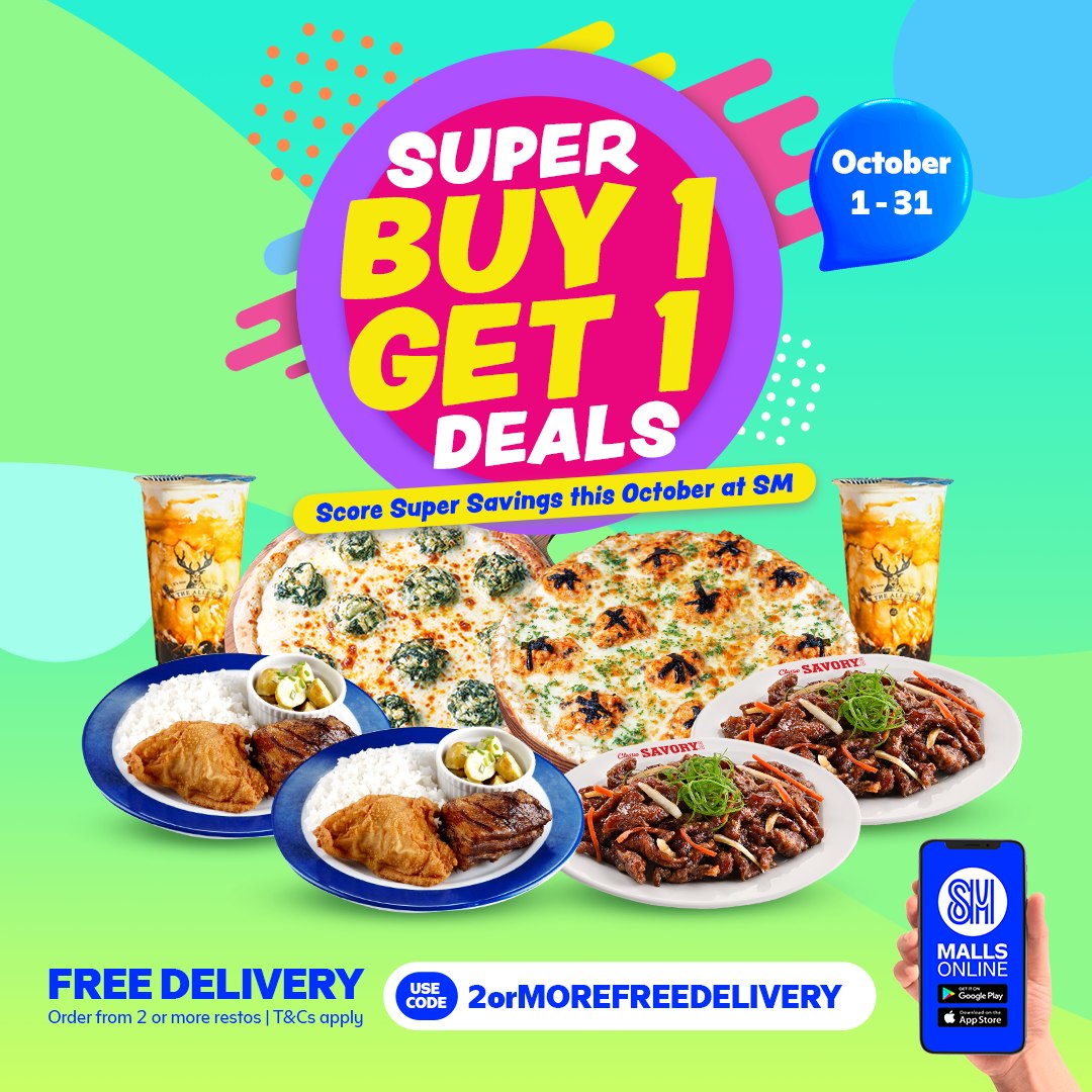 SCORE SUPER BUY 1 GET 1 FOOD DEALS AT SM MALLS ONLINE!